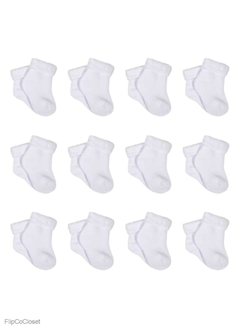 Baby 12-Pair Sock Bundle Cotton Blend Crew Length Ankle Socks